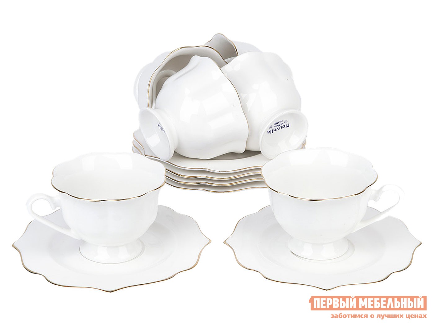 Сервиз для горячих напитков  Belle 12 предметов Белый, фарфор