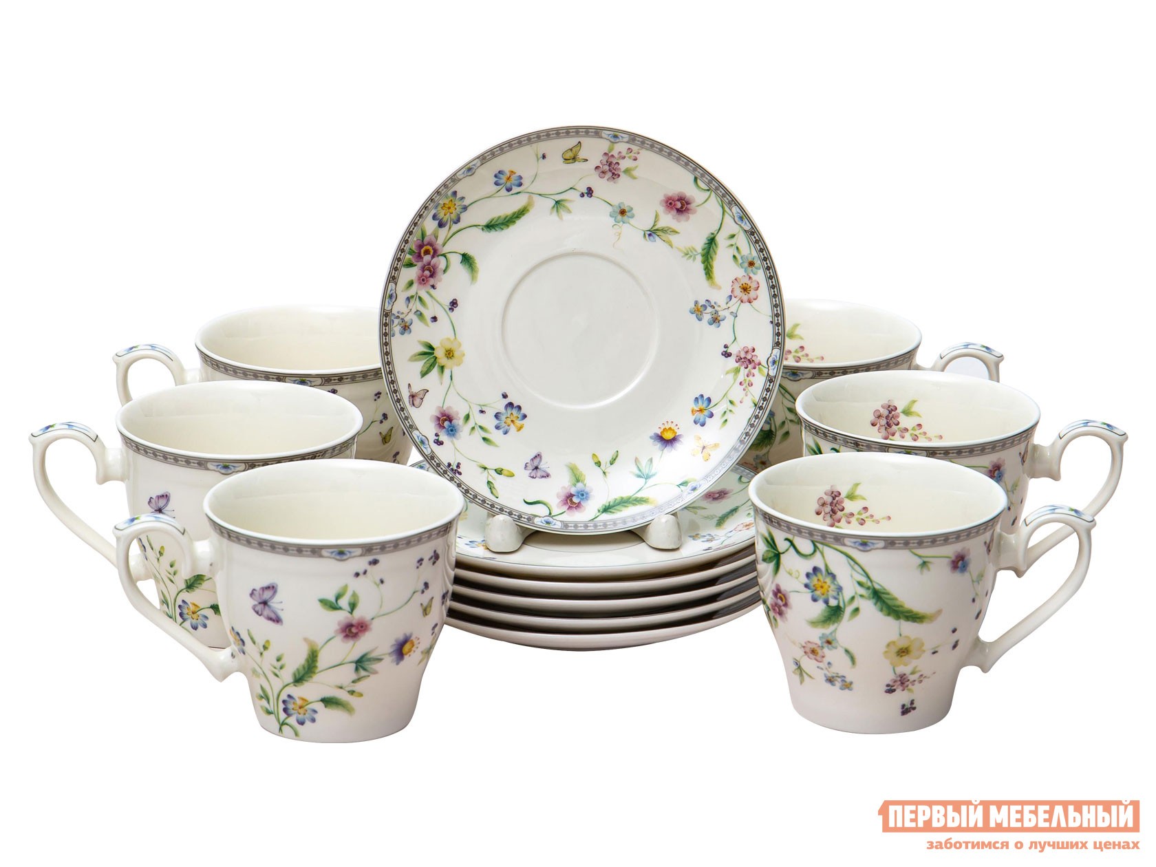 Сервиз для горячих напитков  Мануэла 12 предметов Белый, фарфор