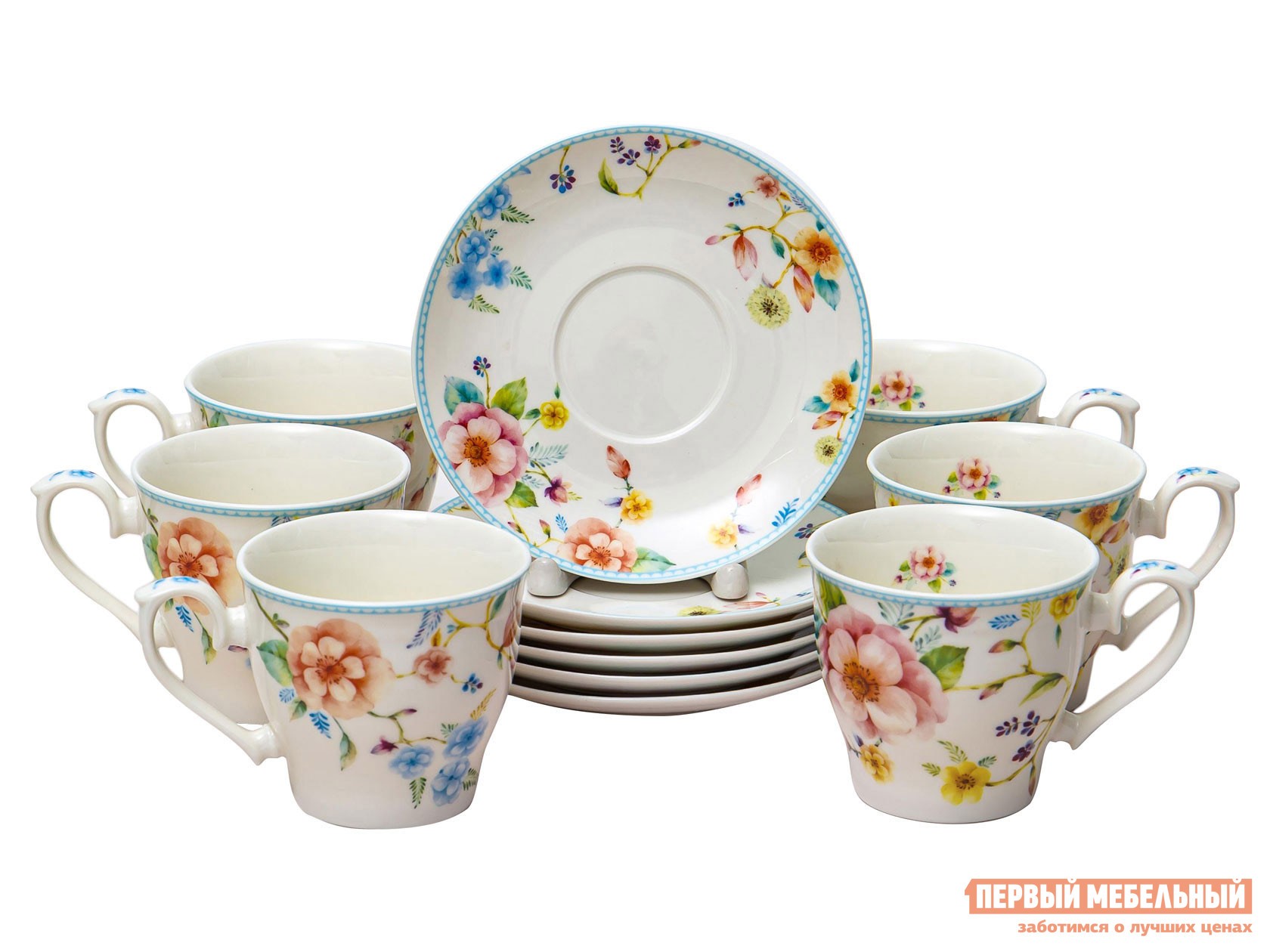 Сервиз для горячих напитков  Арома 12 предметов Белый, фарфор