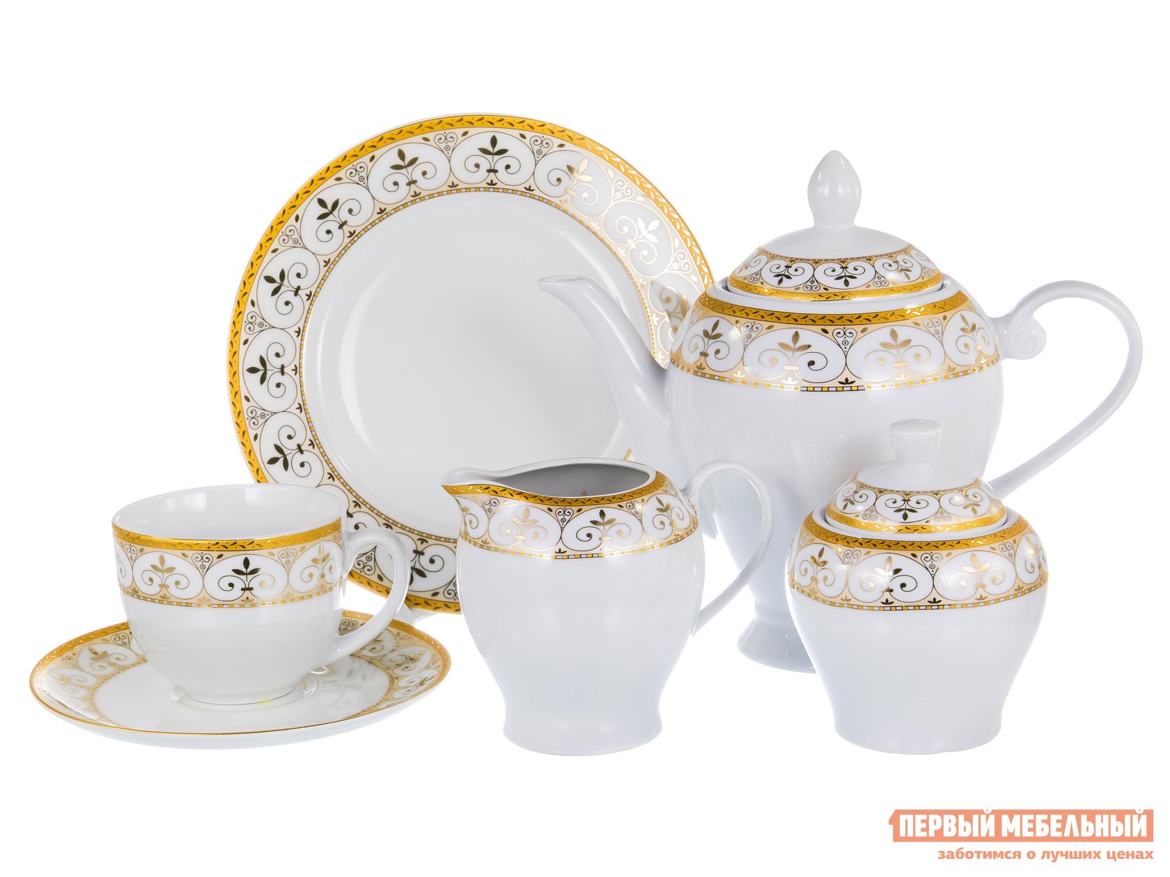 Сервиз для горячих напитков  Джон 20 предметов Белый, фарфор