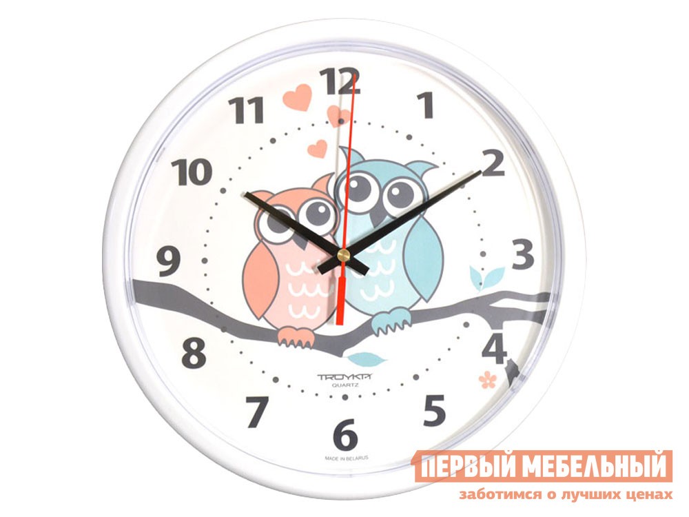 Часы  Совята Белый, пластик