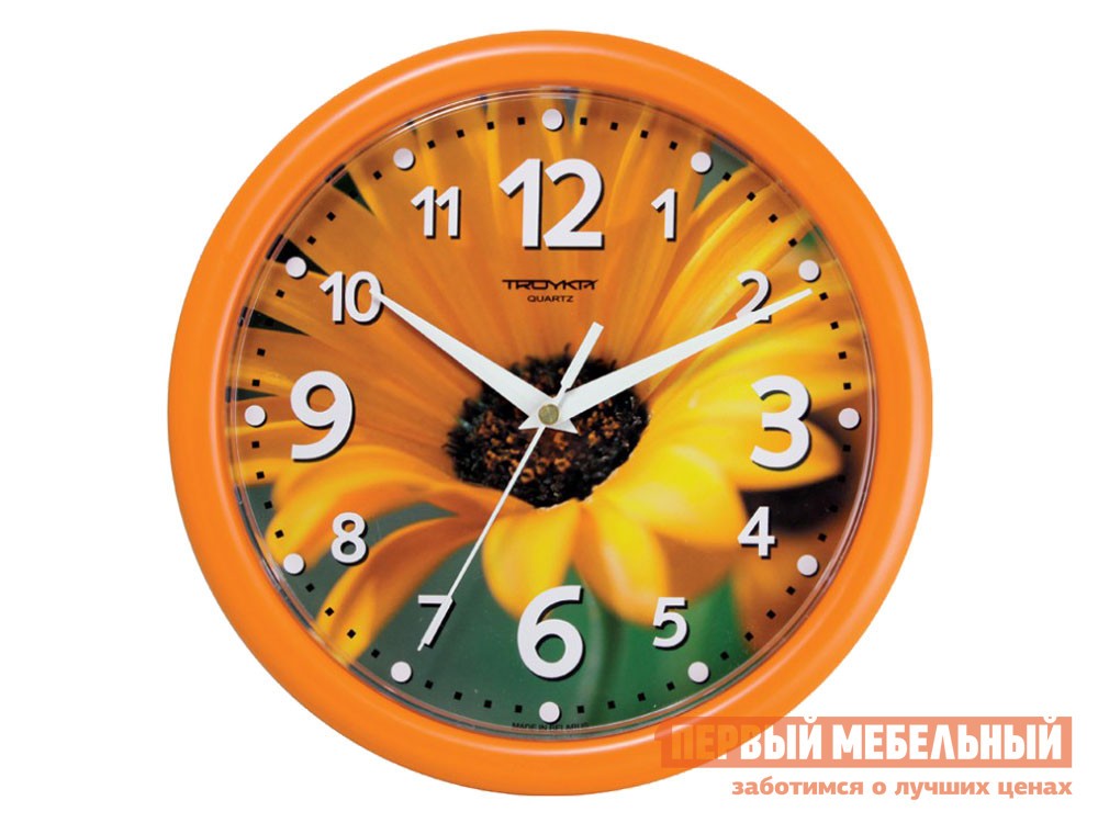 Часы  Календула Оранжевый, пластик
