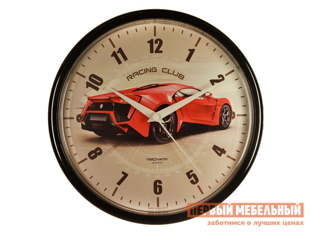 Часы  Гонка Черный, пластик