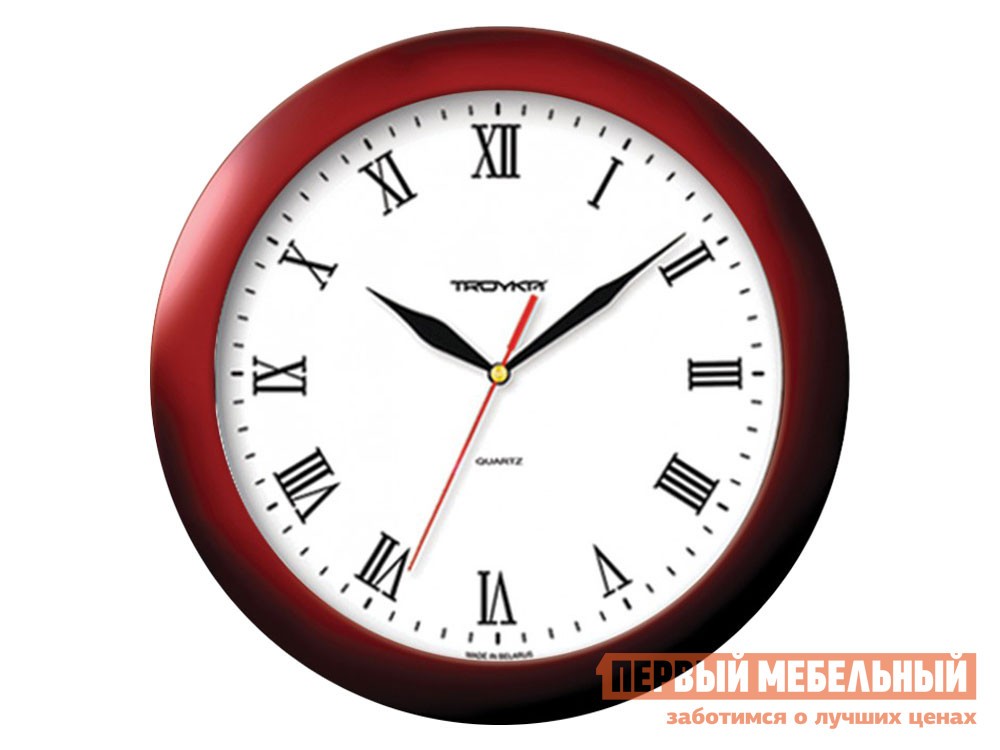 Часы  Таймс Бордовый, пластик