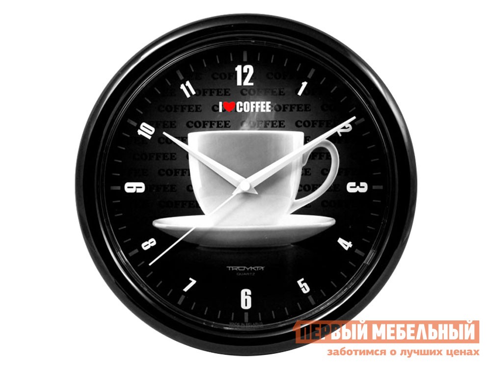 Часы  Капучино Черный, пластик