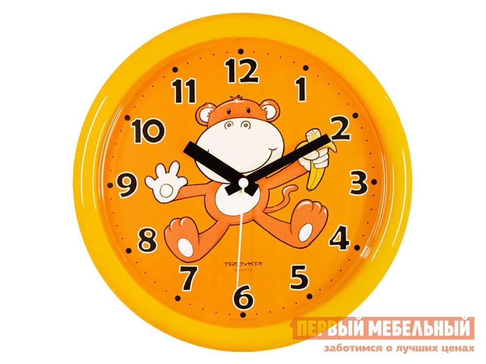 Часы  Манки Оранжевый, пластик