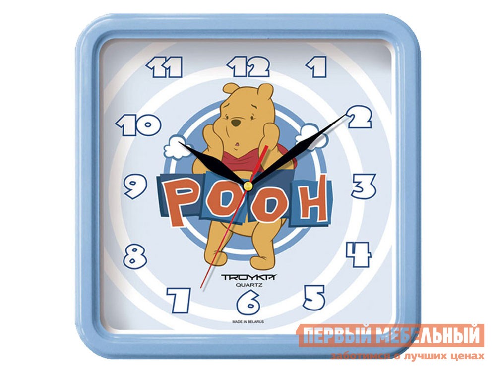 Часы  Приключения Винни Голубой, пластик
