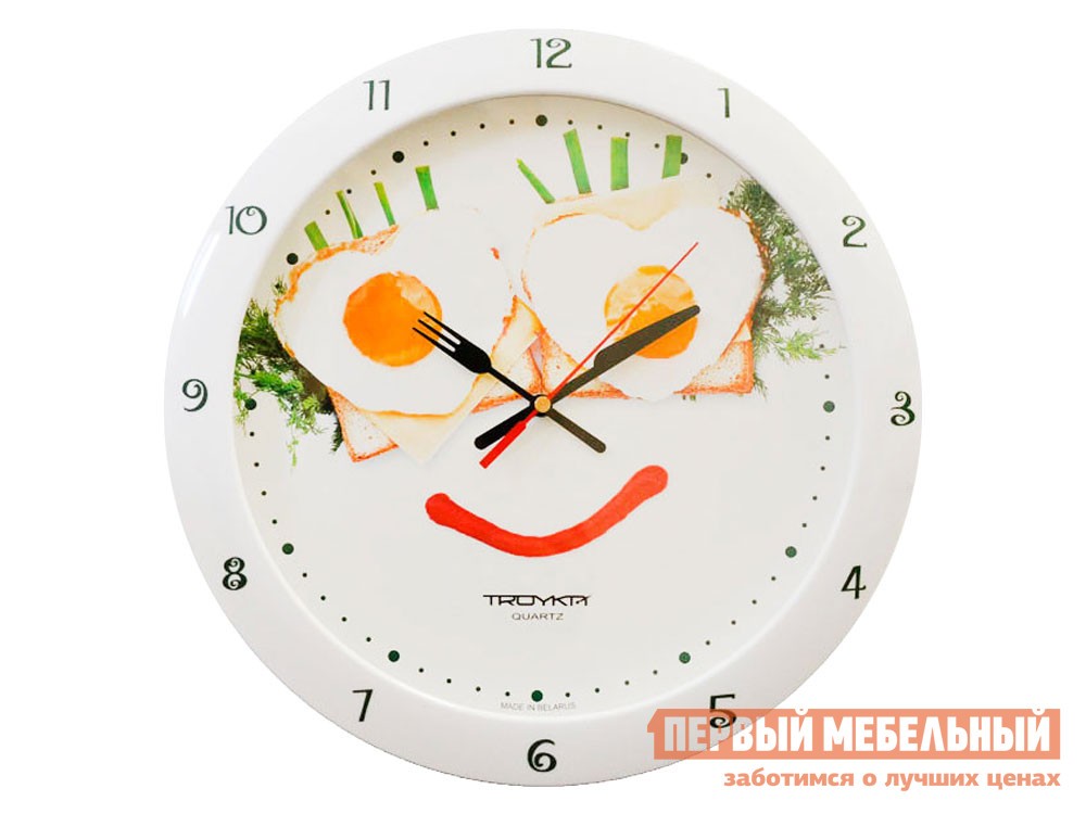 Часы  Глазунья Белый, пластик