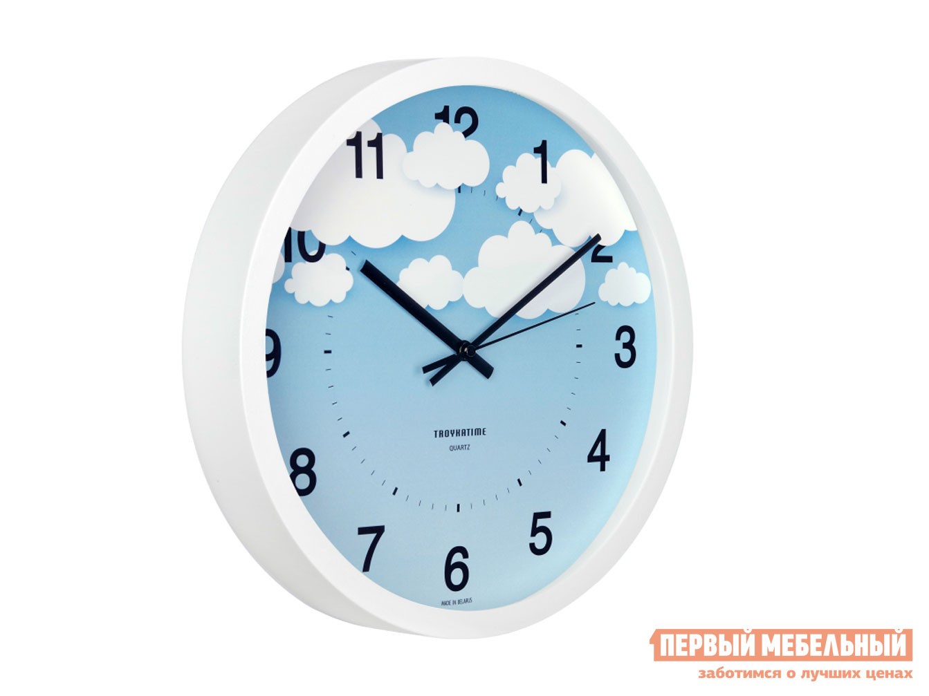 Часы  Клауд Белый, пластик