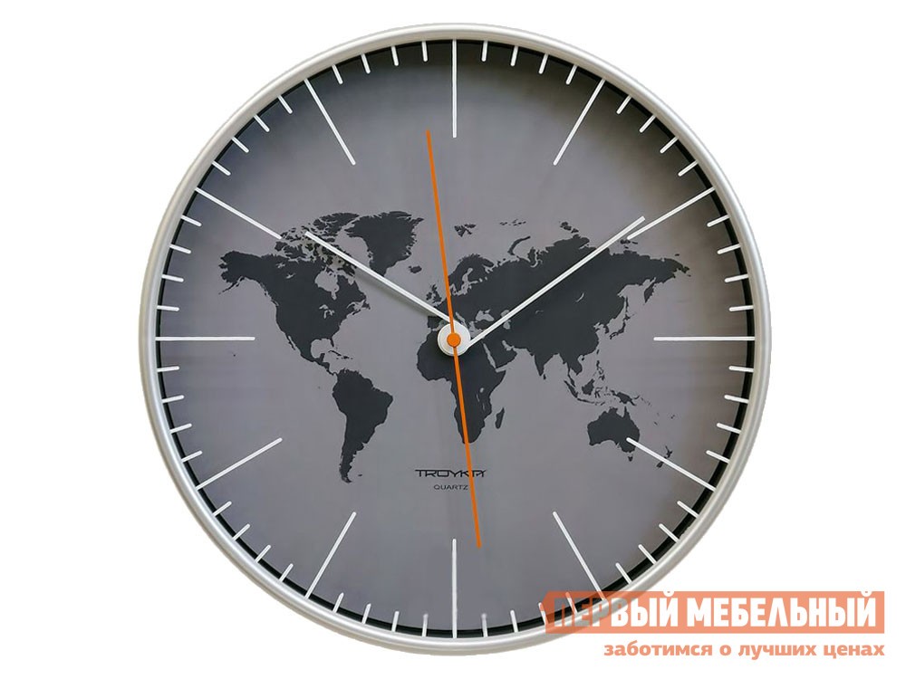 Часы  Карта Молочный, пластик