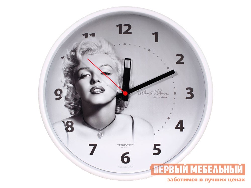 Часы  Монро Белый, пластик