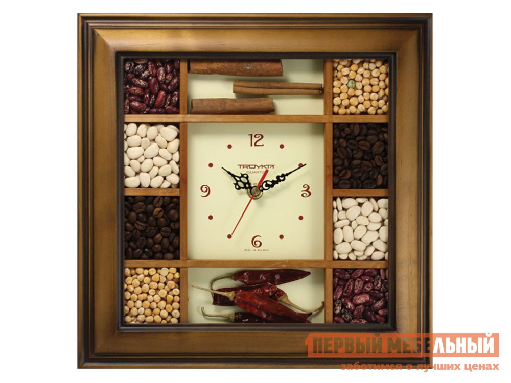 Часы  Крупы и приправы Светлое дерево