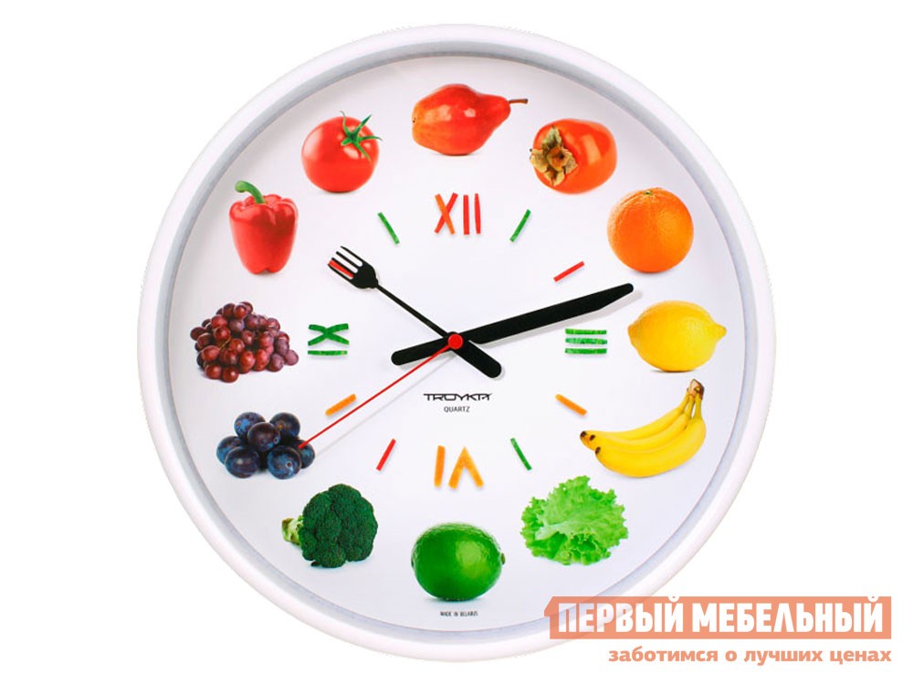 Часы  Дары природы Белый, пластик