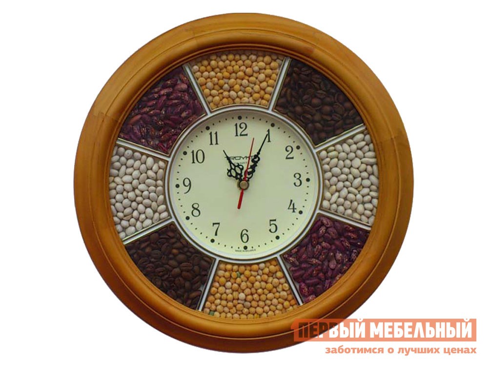 Часы  Зерна Светлое дерево