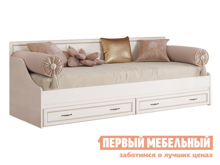 Тахта  Сиена Бодега белый, патина золото