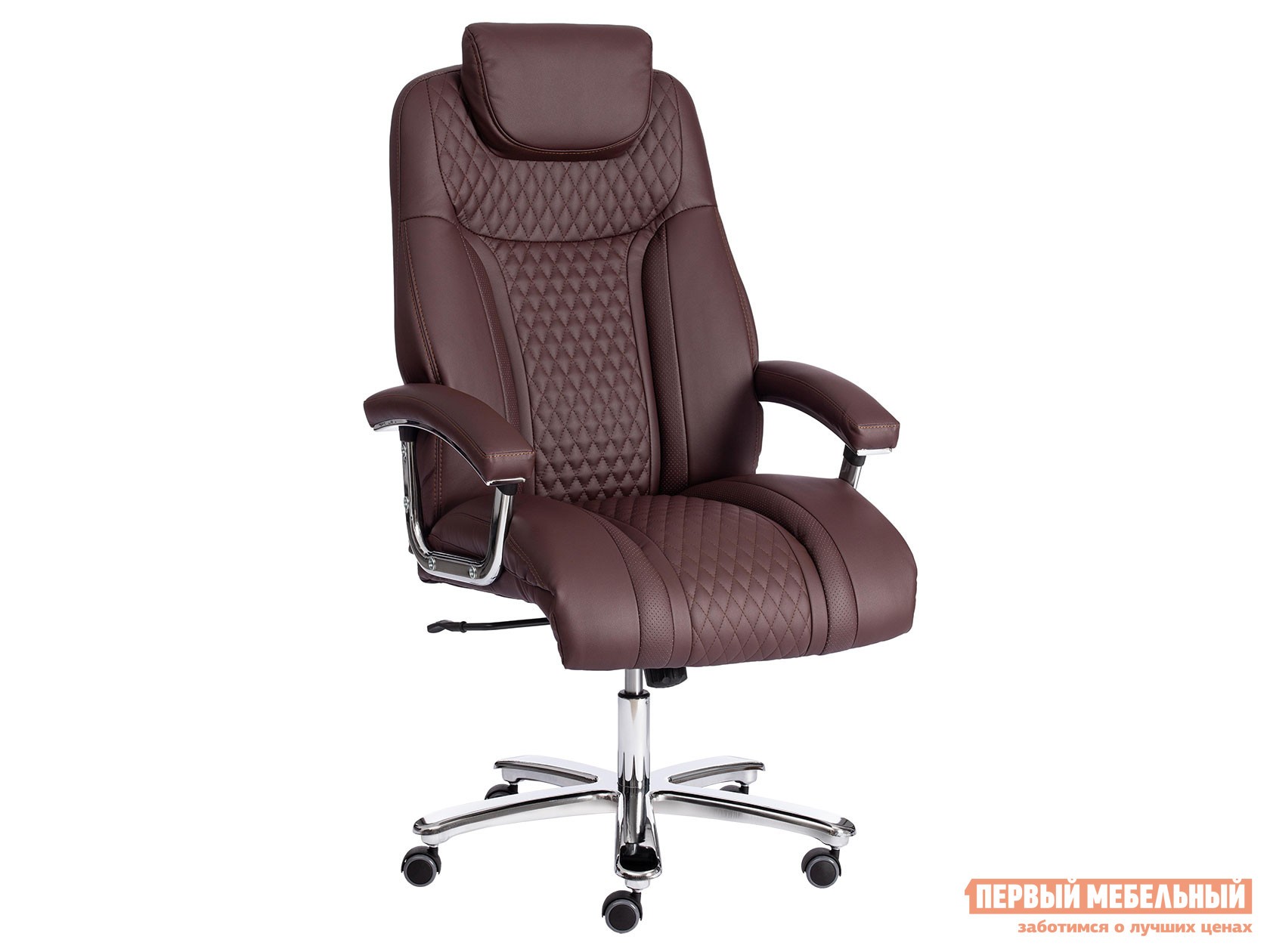 Кресло руководителя  TRUST Коричневый, кожзам / Коричневый, кожзам стеганый