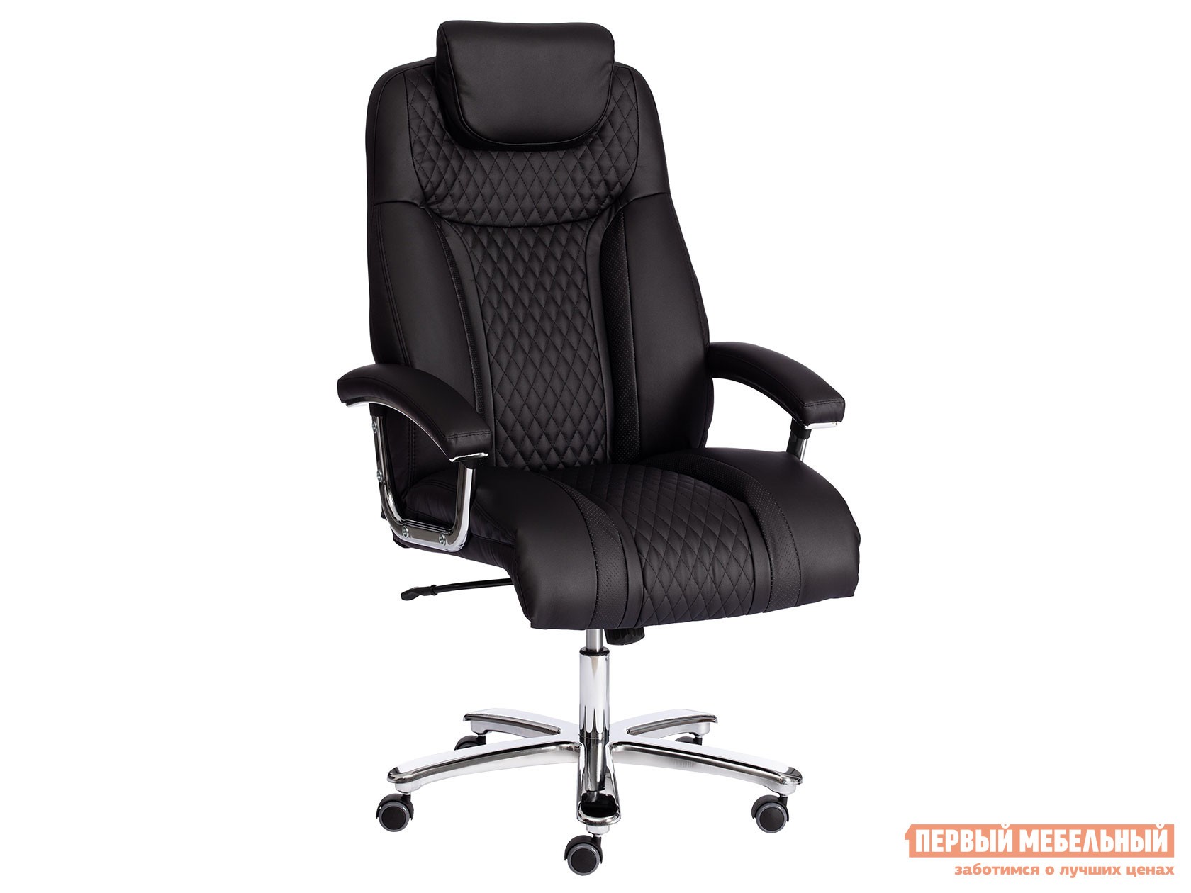 Кресло руководителя  TRUST Черный, кожзам / Черный, кожзам стеганый