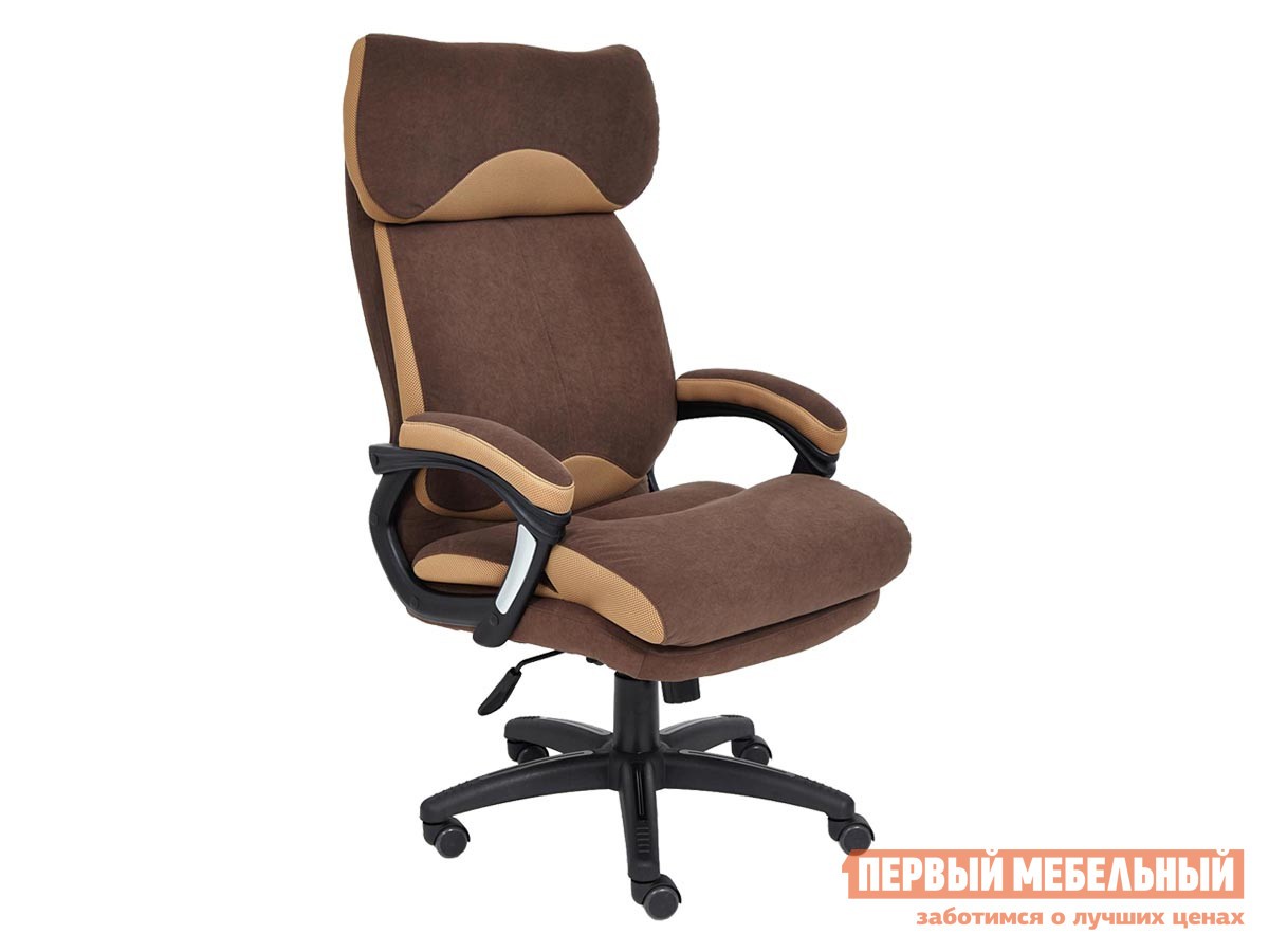 Кресло руководителя  DUKE Коричневый, флок / Бронзовый, ткань