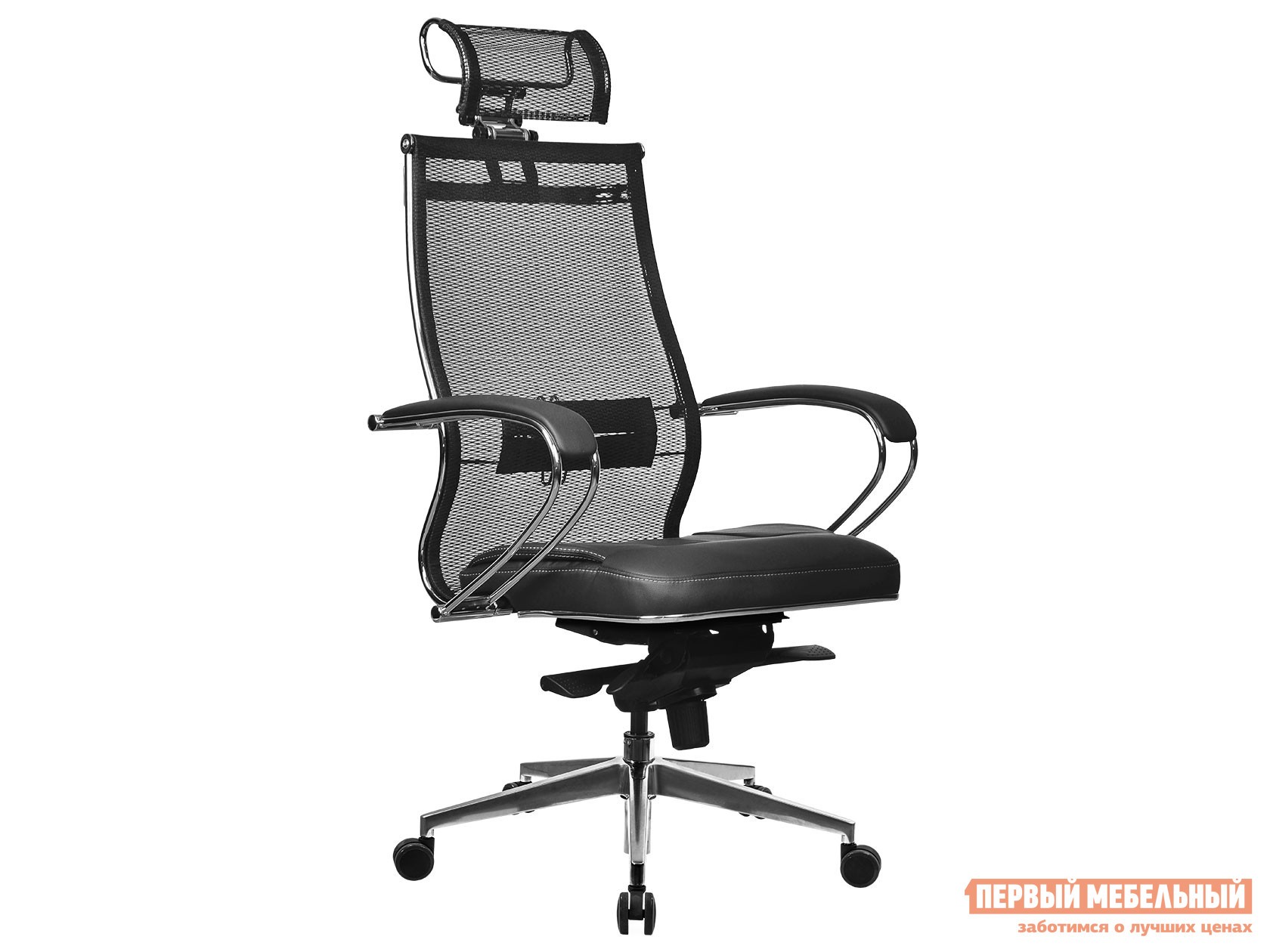 Кресло руководителя  Samurai SL-2.051 MPES Черный, экокожа, сетка