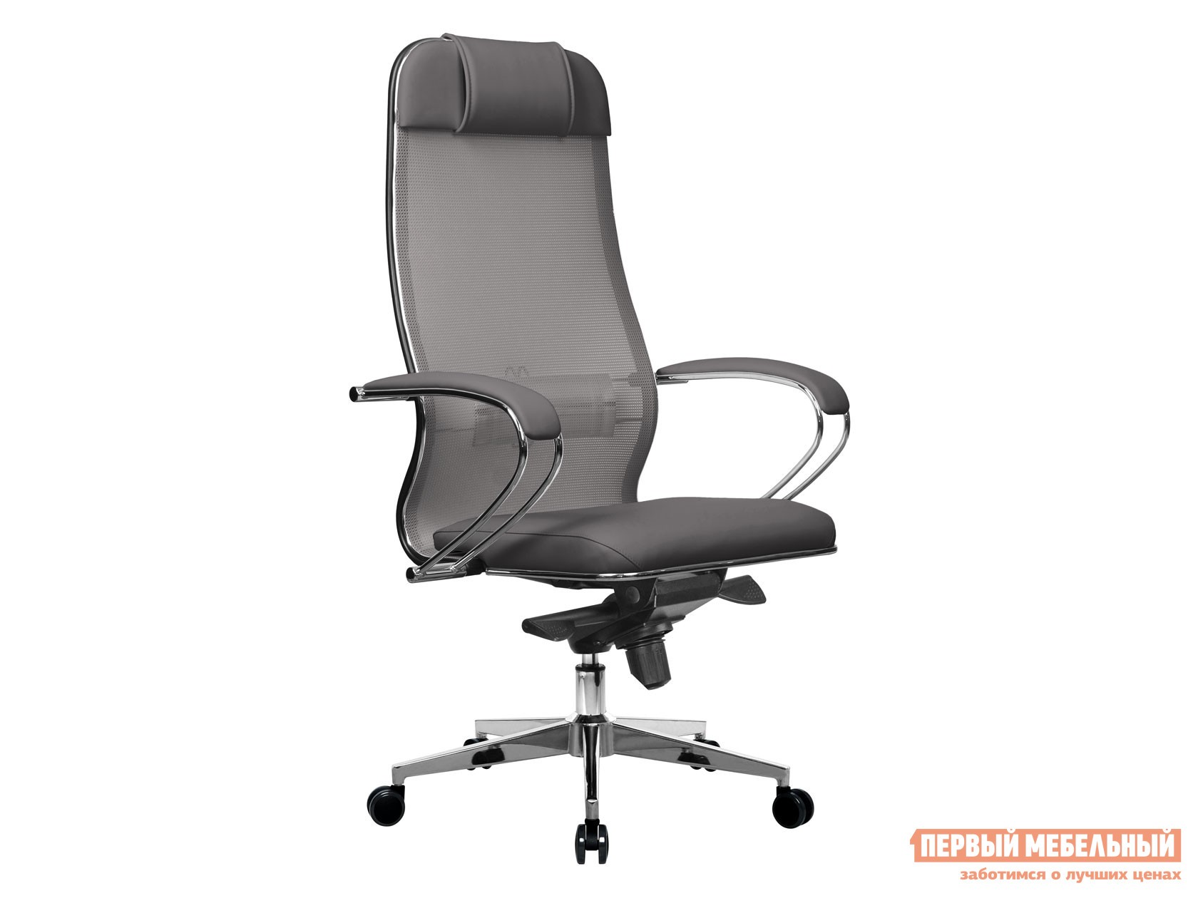 Кресло руководителя  Samurai Comfort-1.01 MPES Серый, экокожа, сетка