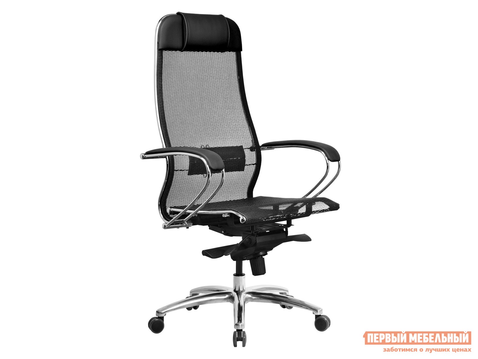 Кресло руководителя  Samurai S-1.04 MPES Черный, экокожа, сетка