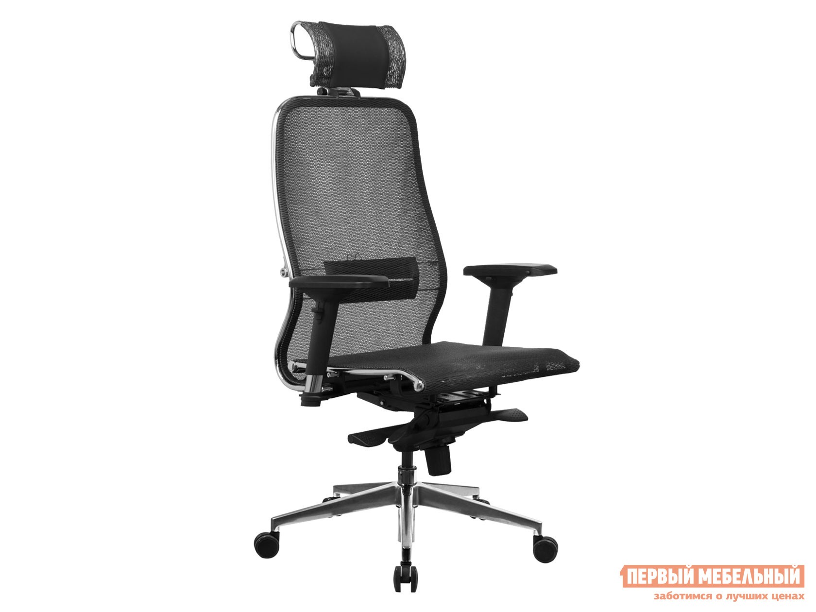 Кресло руководителя  Samurai S-3.041 MPES Черный плюс, экокожа, сетка