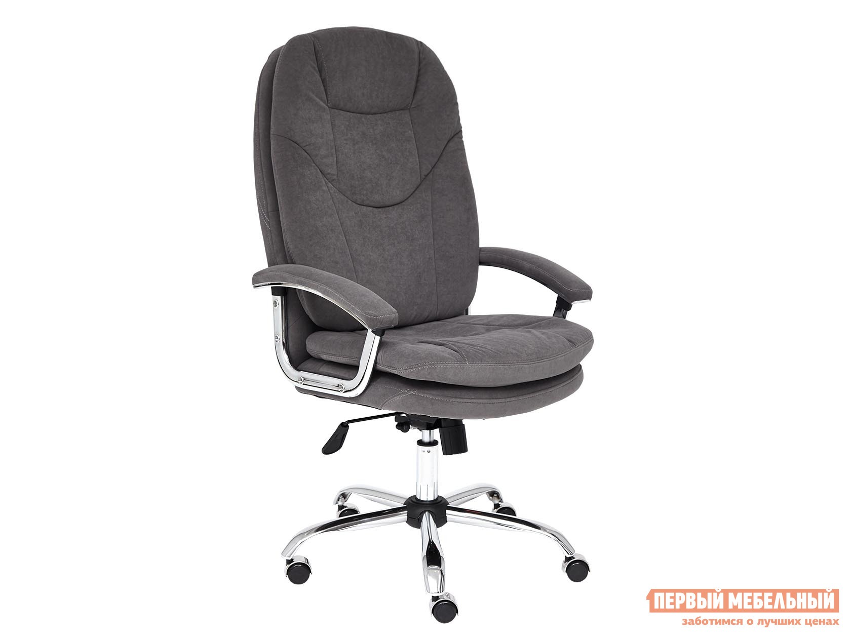 Кресло руководителя  SOFTY LUX Серый, флок