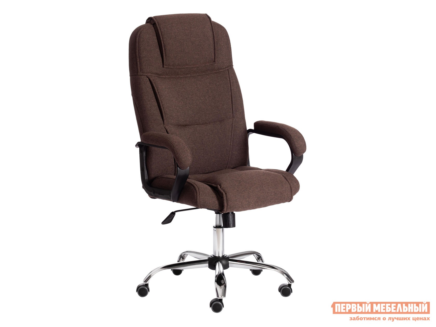 Кресло руководителя  BERGAMO хром (22) Коричневый, ткань