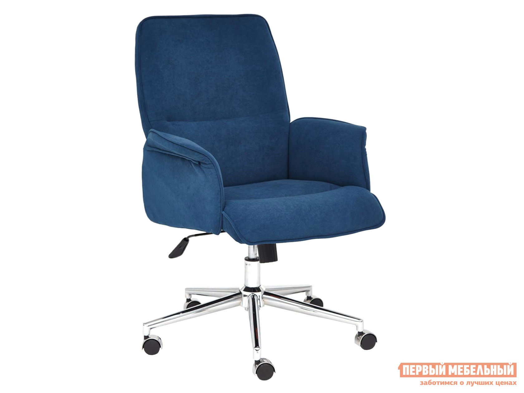 Кресло руководителя  YORK Синий, флок