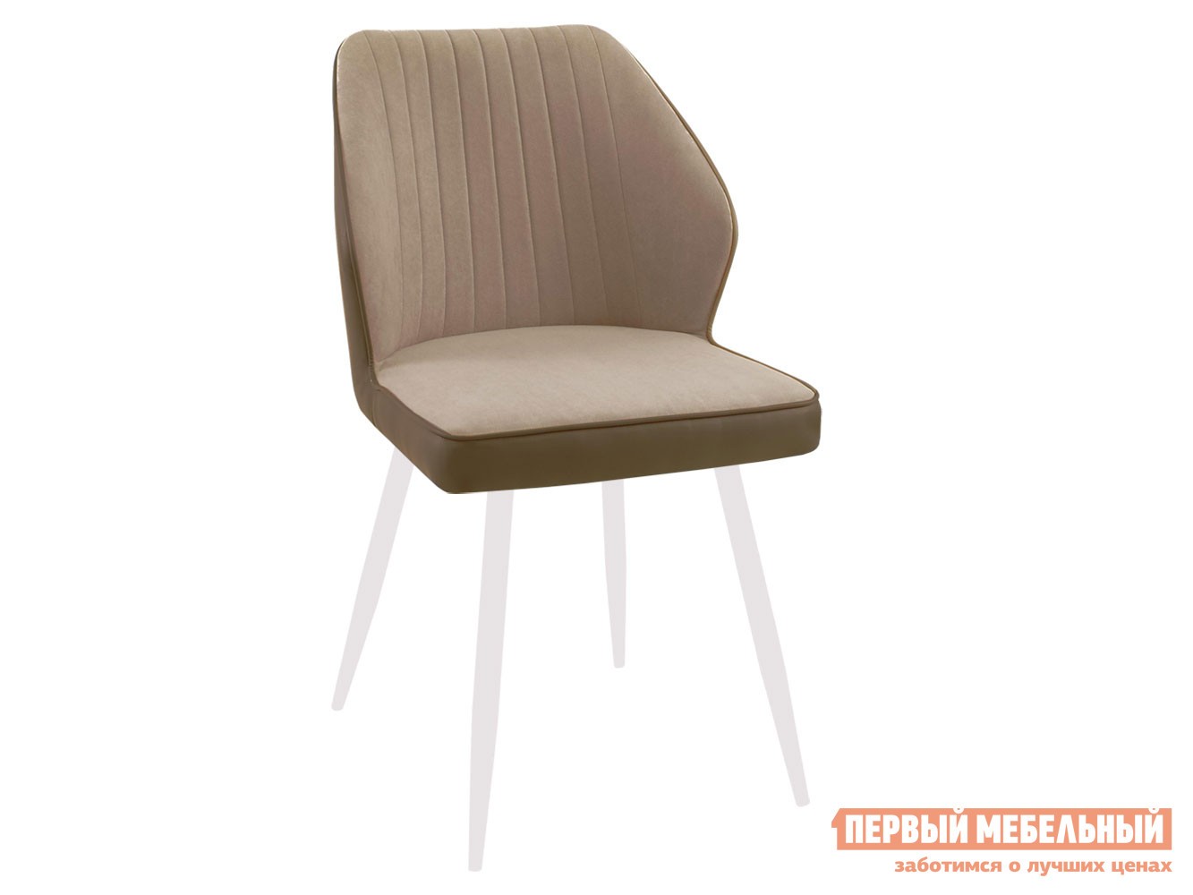 Стул  DikLine 222 Капучино, микровелюр / Коричневый, экокожа / Белый