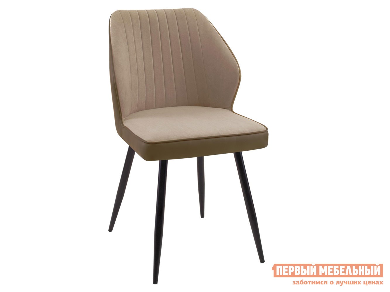 Стул  DikLine 222 Капучино, микровелюр / Коричневый, экокожа / Черный