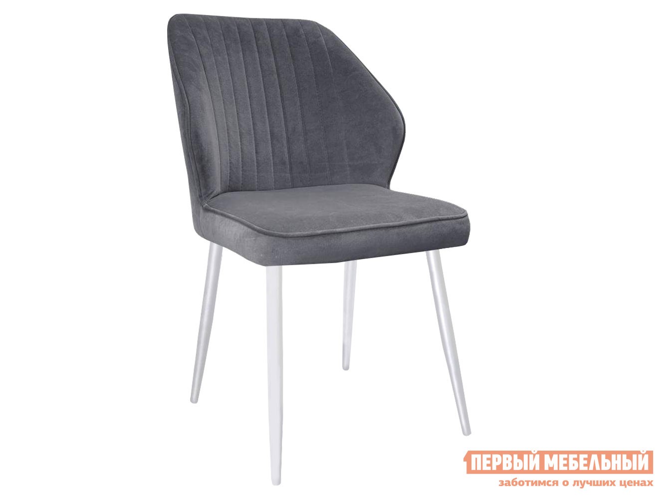 Стул  DikLine 222 Серый, микровелюр / Белый