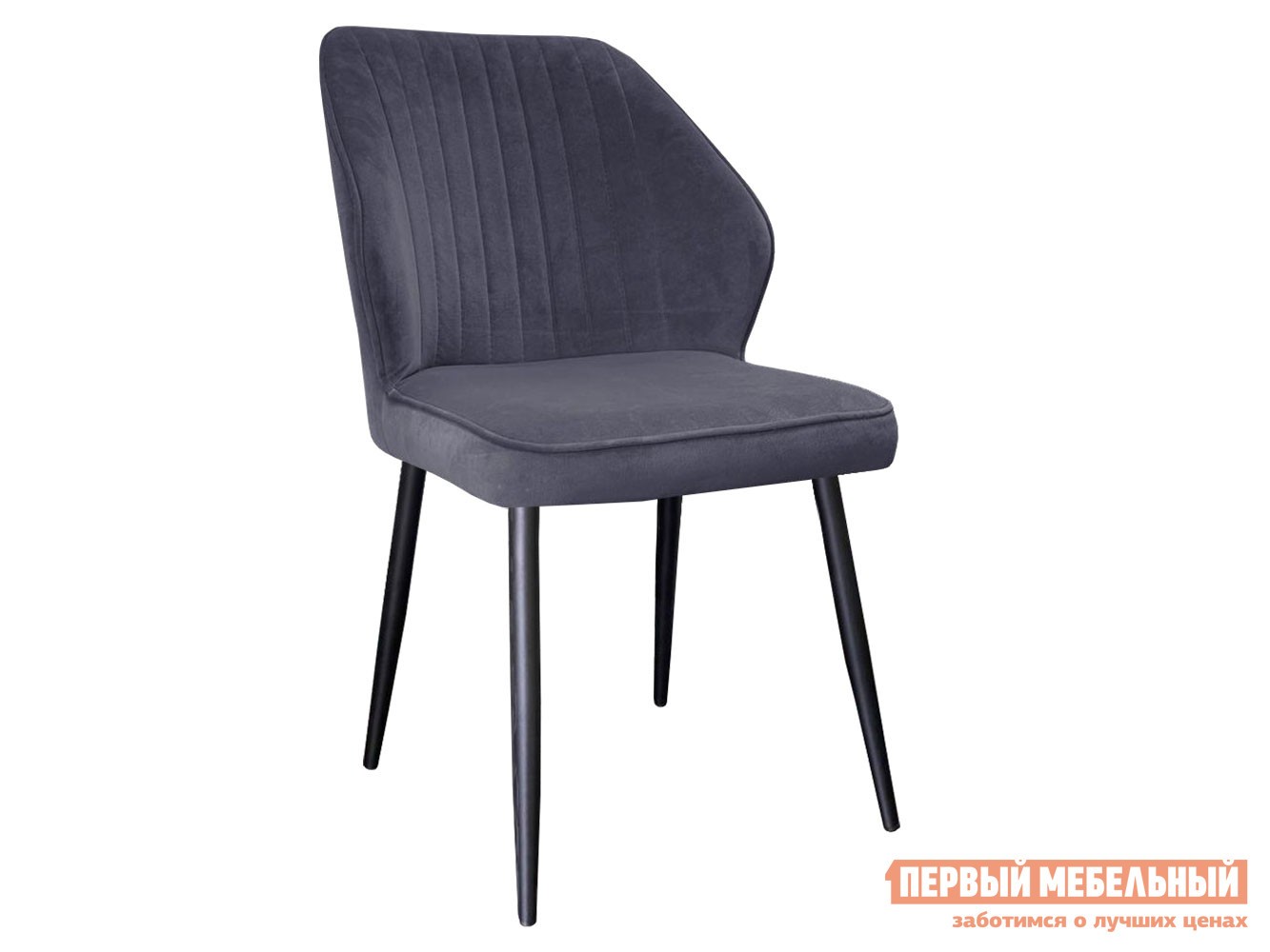 Стул  DikLine 222 Темно-серый, микровелюр / Черный