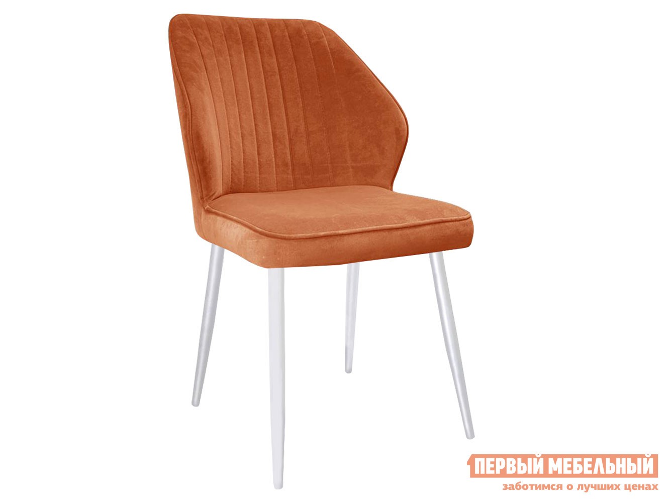Стул  DikLine 222 Оранжевый, микровелюр / Белый