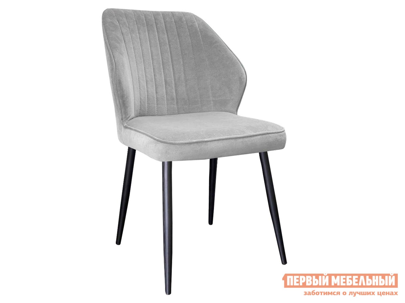 Стул  DikLine 222 Светло-серый, микровелюр / Черный