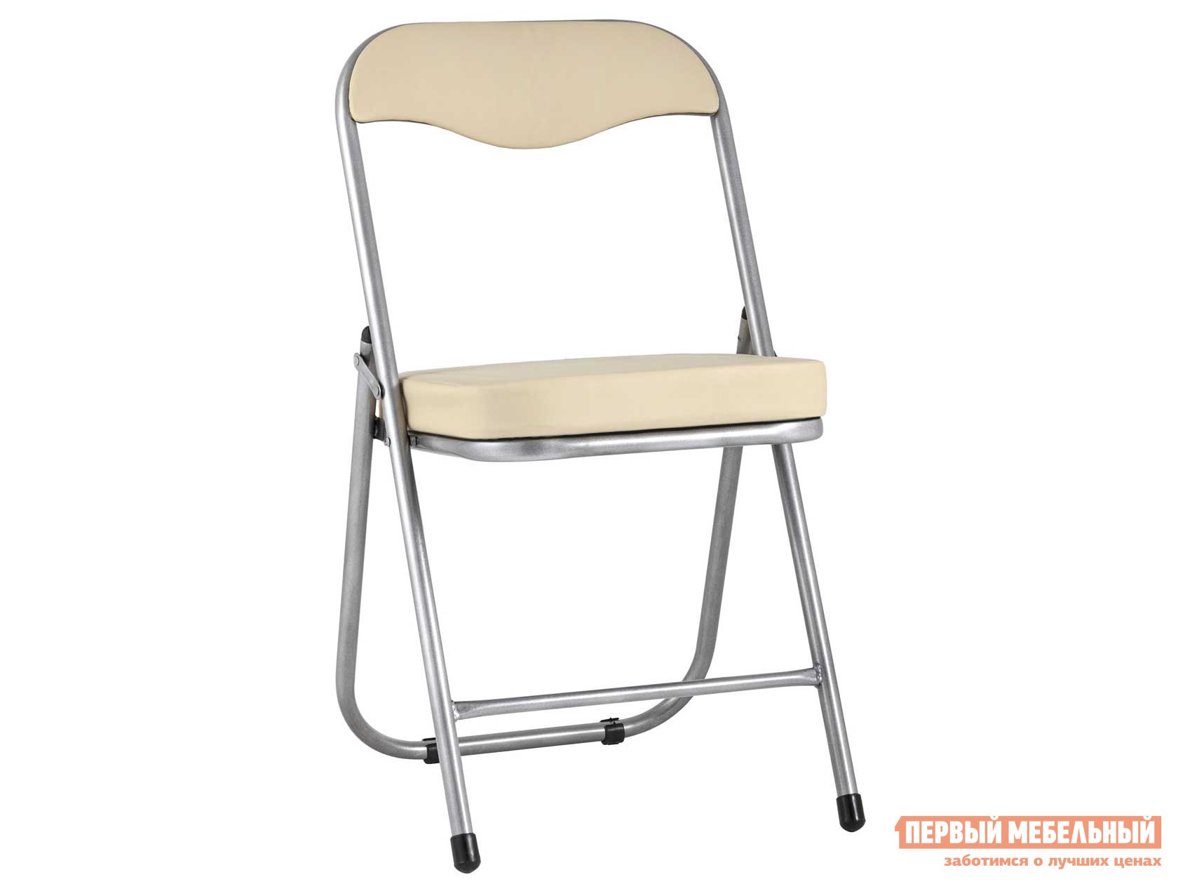 Стул  Джон Кремовый, экокожа / Металлик, сталь