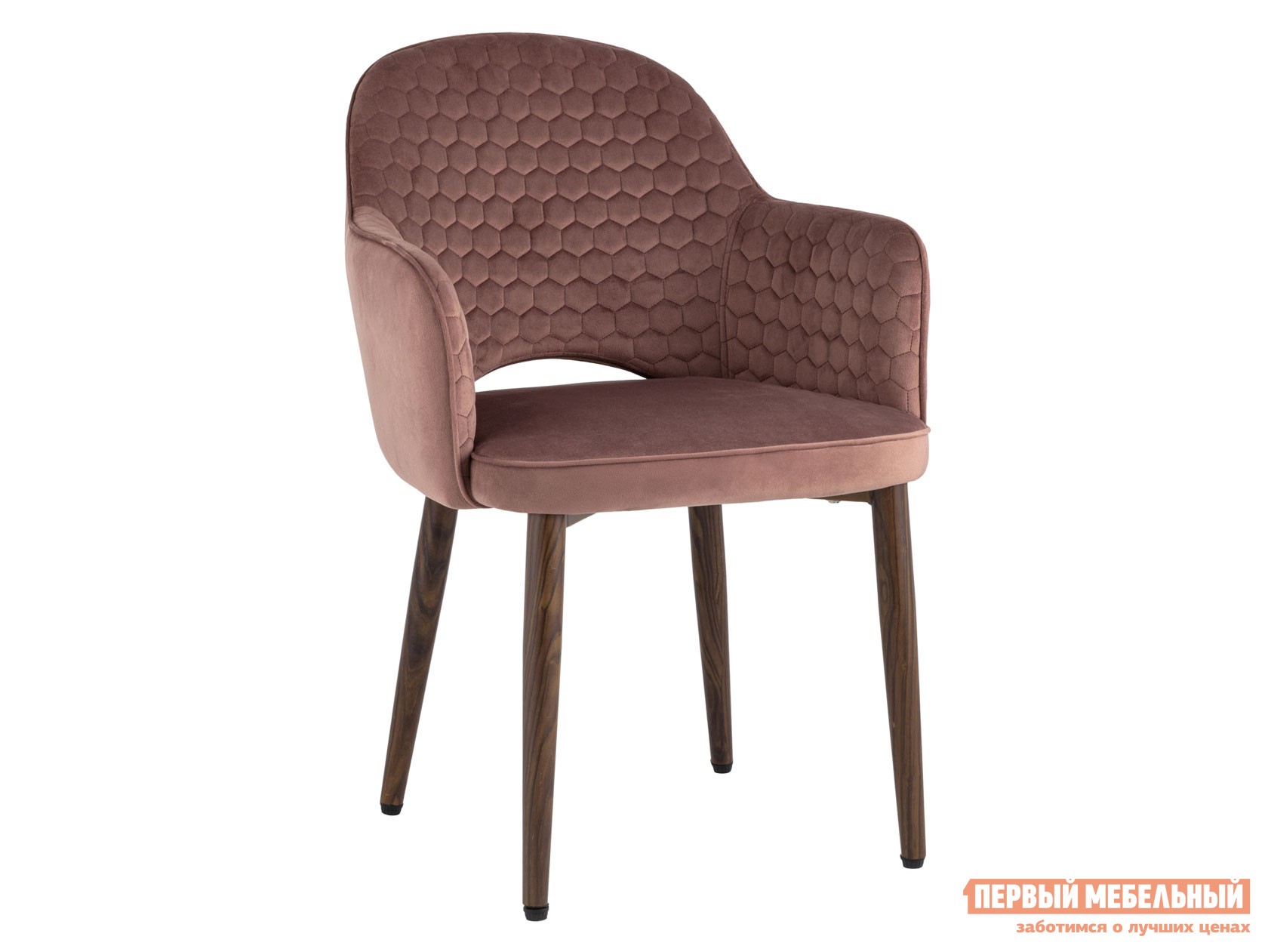 Стул  Венера Хани Пыльно-розовый, велюр / Коричневый, металл