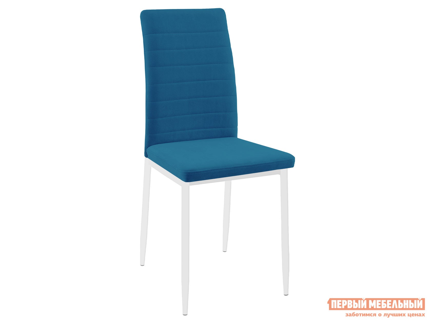 Стул  DikLine ТЕКС Синий, микровелюр / Белый