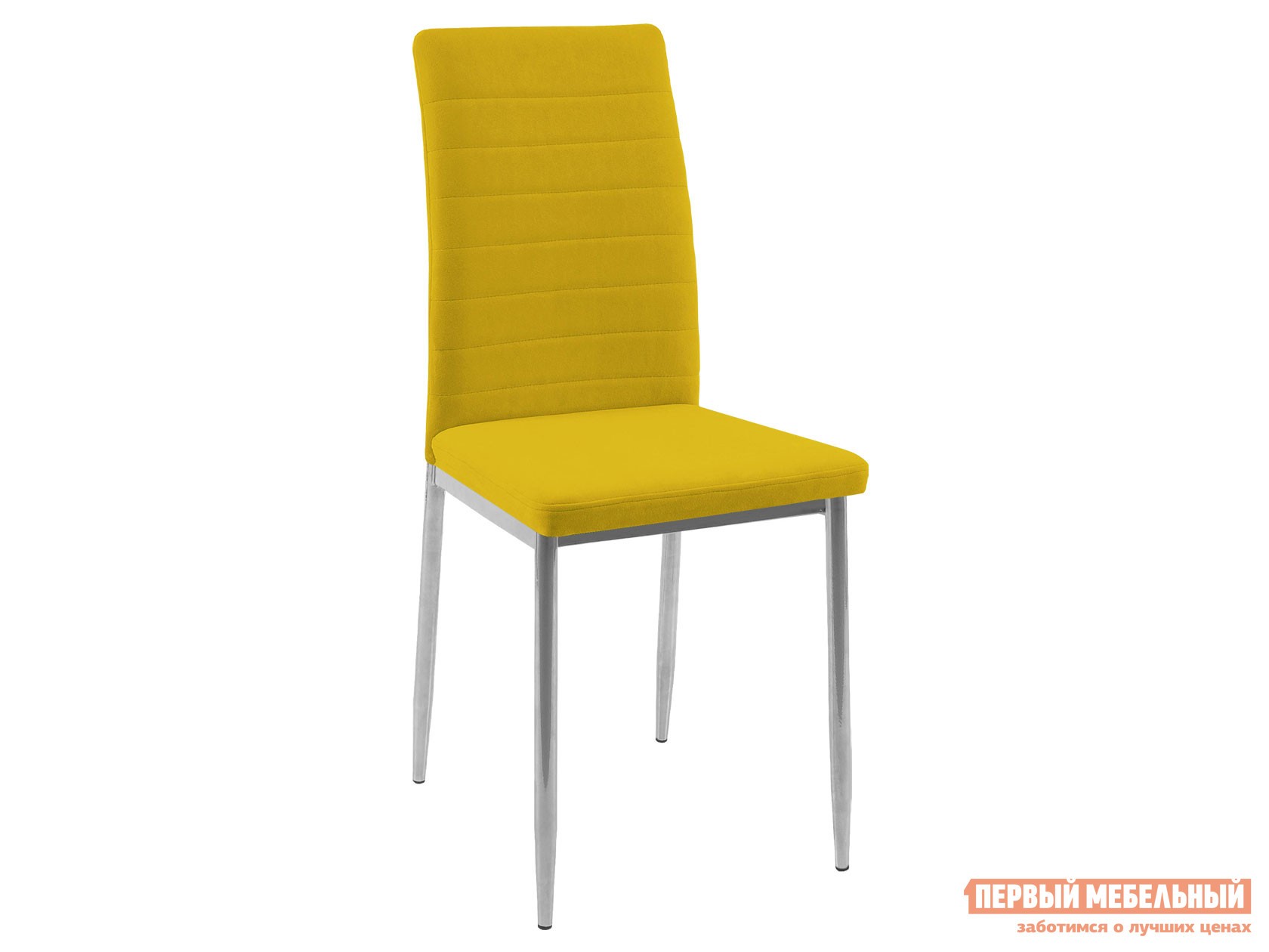 Стул  DikLine ТЕКС Желтый, микровелюр / Хром