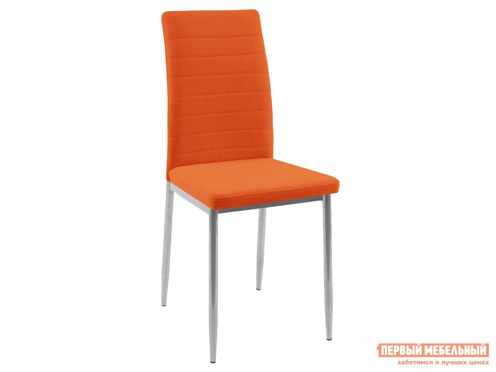 Стул  DikLine ТЕКС Оранжевый, микровелюр / Хром