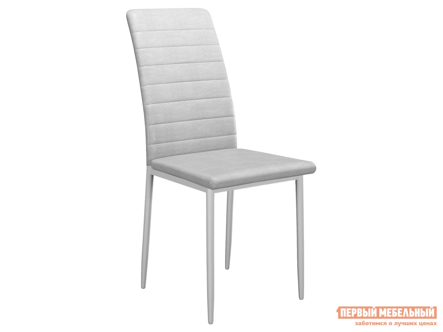 Стул  DikLine ТЕКС Светло-серый, иск. замша / Белый