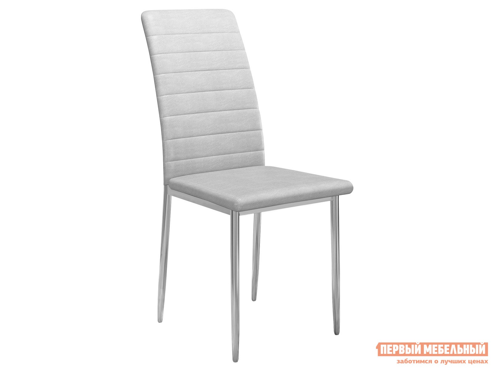 Стул  DikLine ТЕКС Светло-серый, иск. замша / Хром