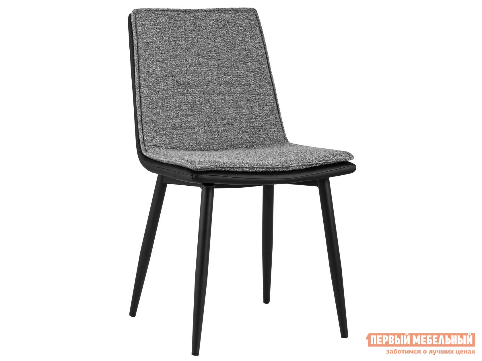 Стул  Юта Серый, ткань / Черный, экокожа