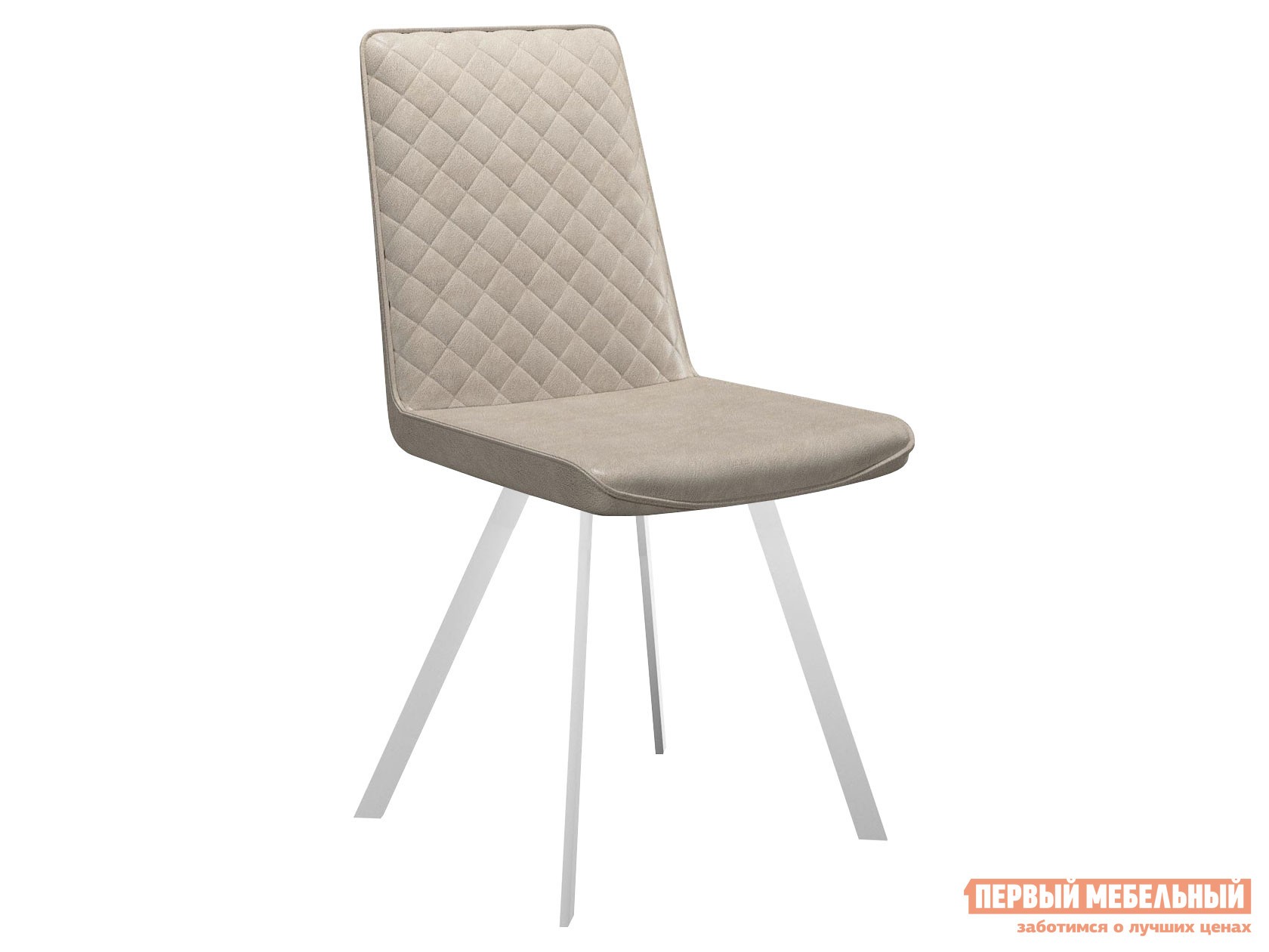 Стул  DikLine 202 Крем, иск. замша / Белый