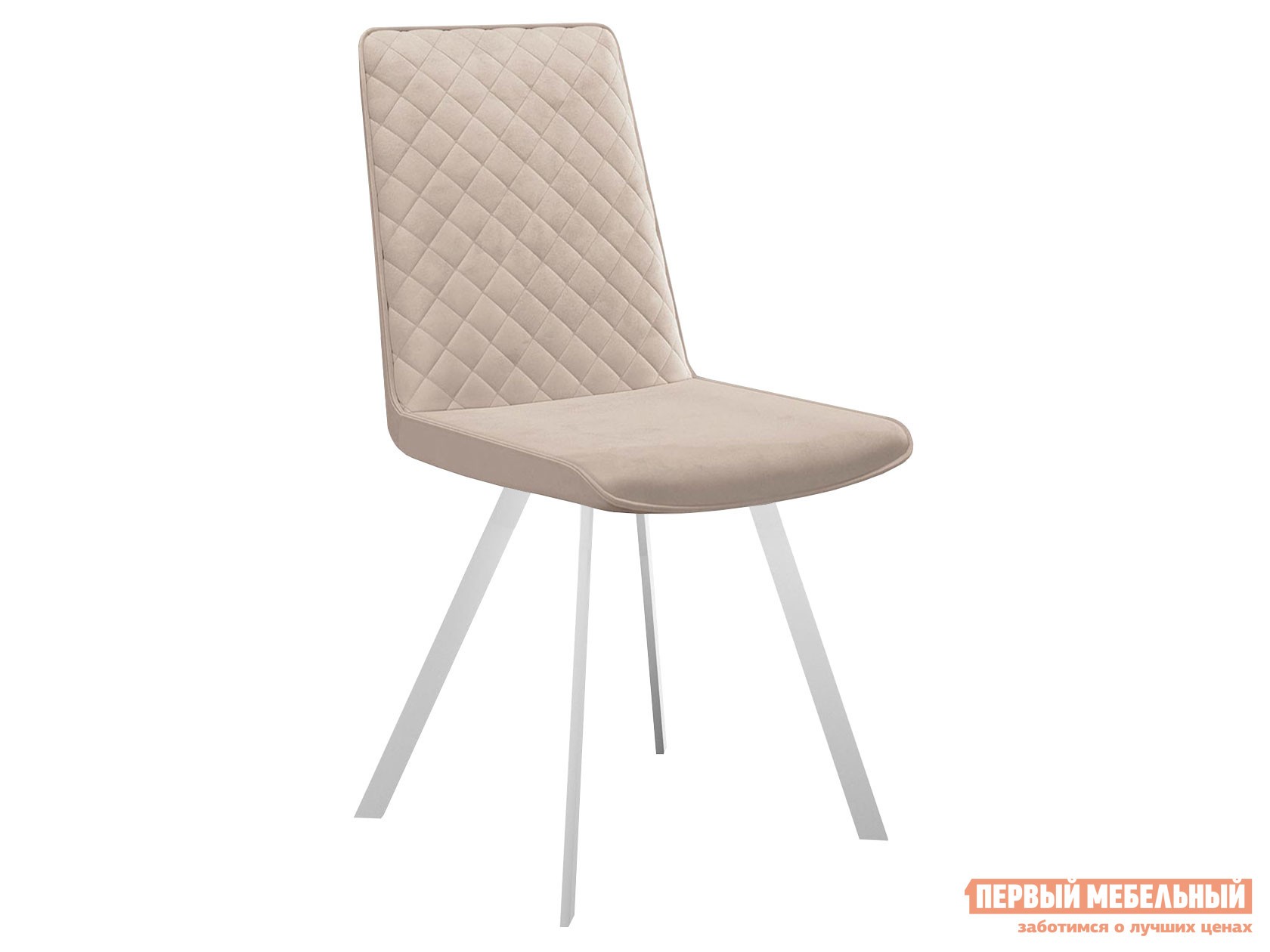 Стул  DikLine 202 Бежевый, микровелюр / Белый