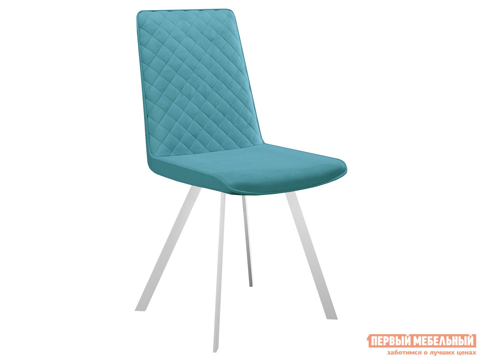 Стул  DikLine 202 Бирюзовый, микровелюр / Белый