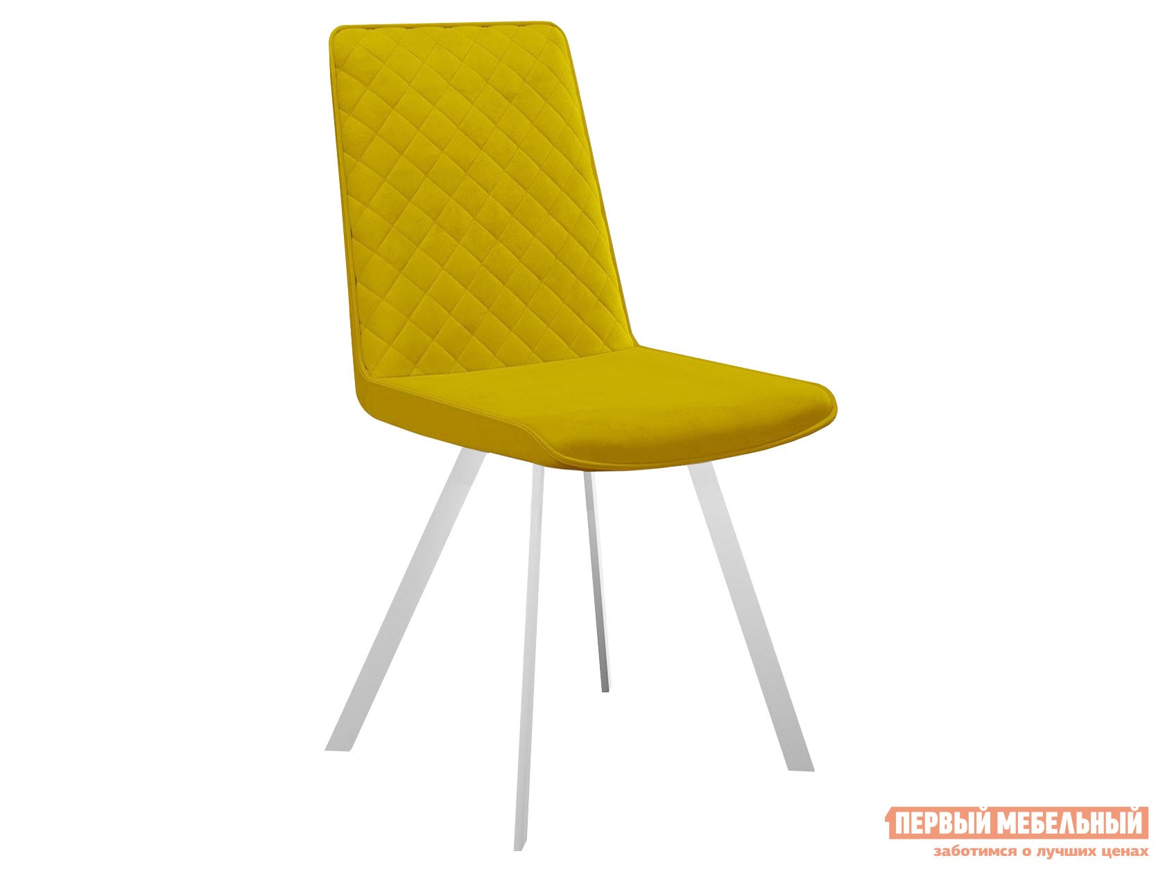 Стул  DikLine 202 Желтый, микровелюр / Белый
