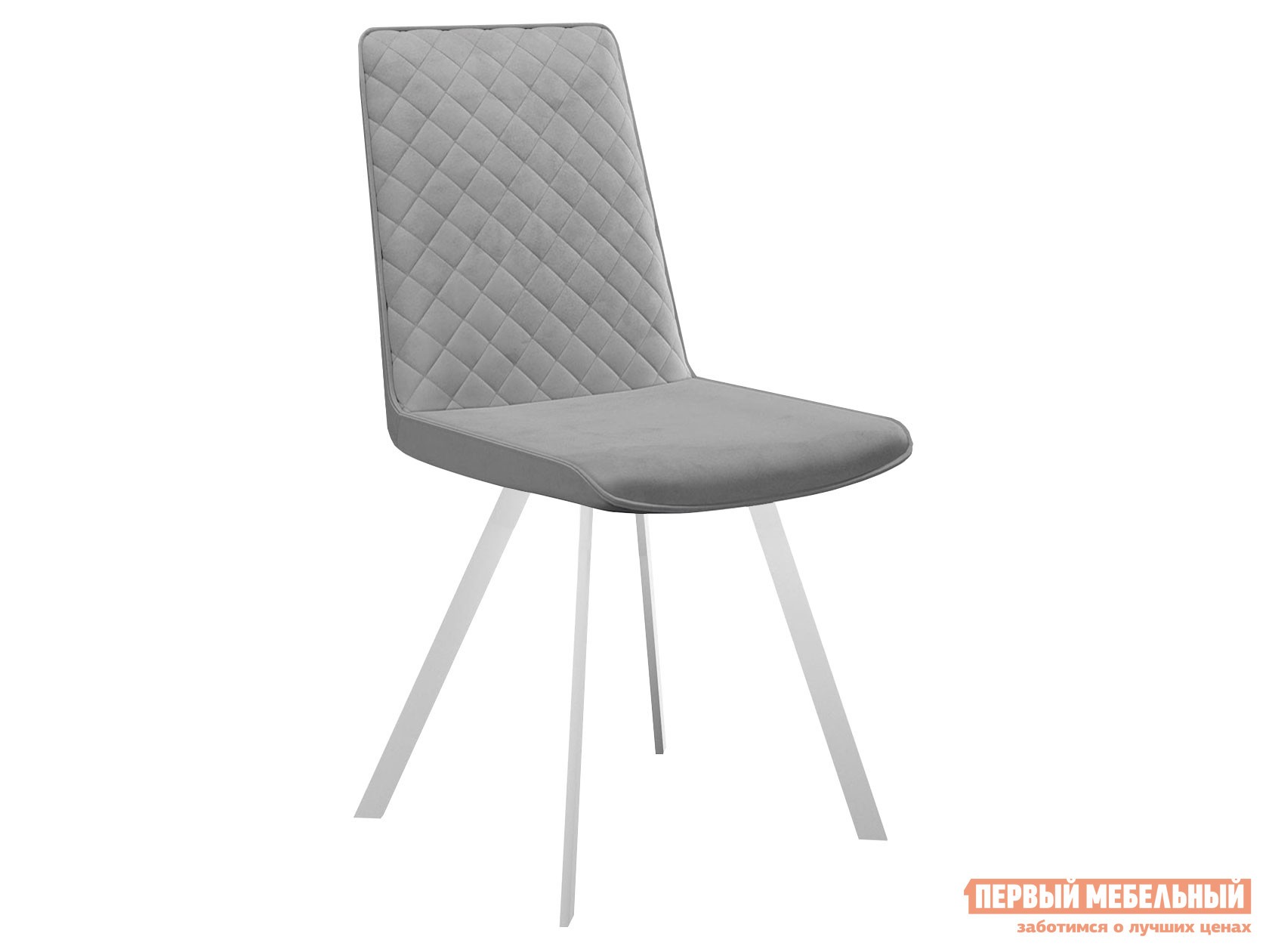 Стул  DikLine 202 Серый, микровелюр / Белый