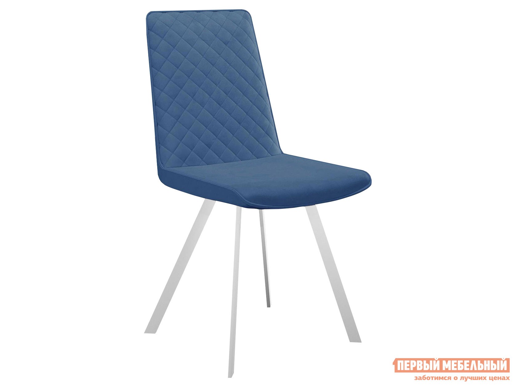 Стул  DikLine 202 Синий, микровелюр / Белый