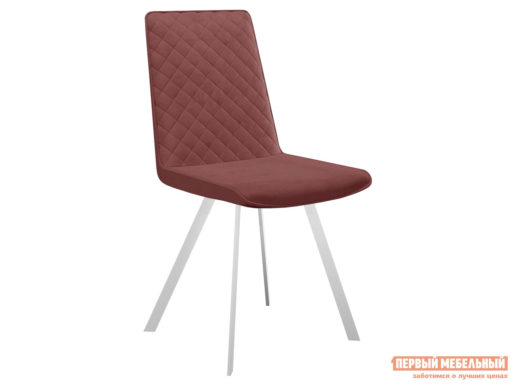 Стул  DikLine 202 Розовый, микровелюр / Белый